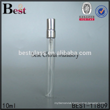 empty 5ml 10ml 15ml glass spray perfume bottle mini spray bottle with aluminium caps clear tube glass bottle